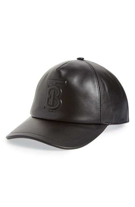 burberry leather baseball cap